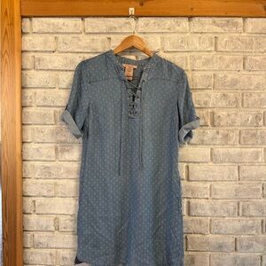 Philosophy Light Blue Chambray Lace-Up Tunic